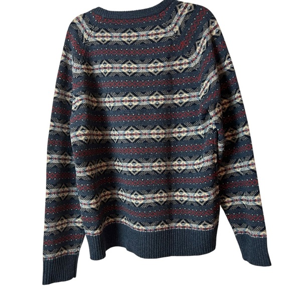 J Crew Men’s Fair Isle crewneck sweater 100% Lambswool Multicolored Size XL - Picture 2 of 4